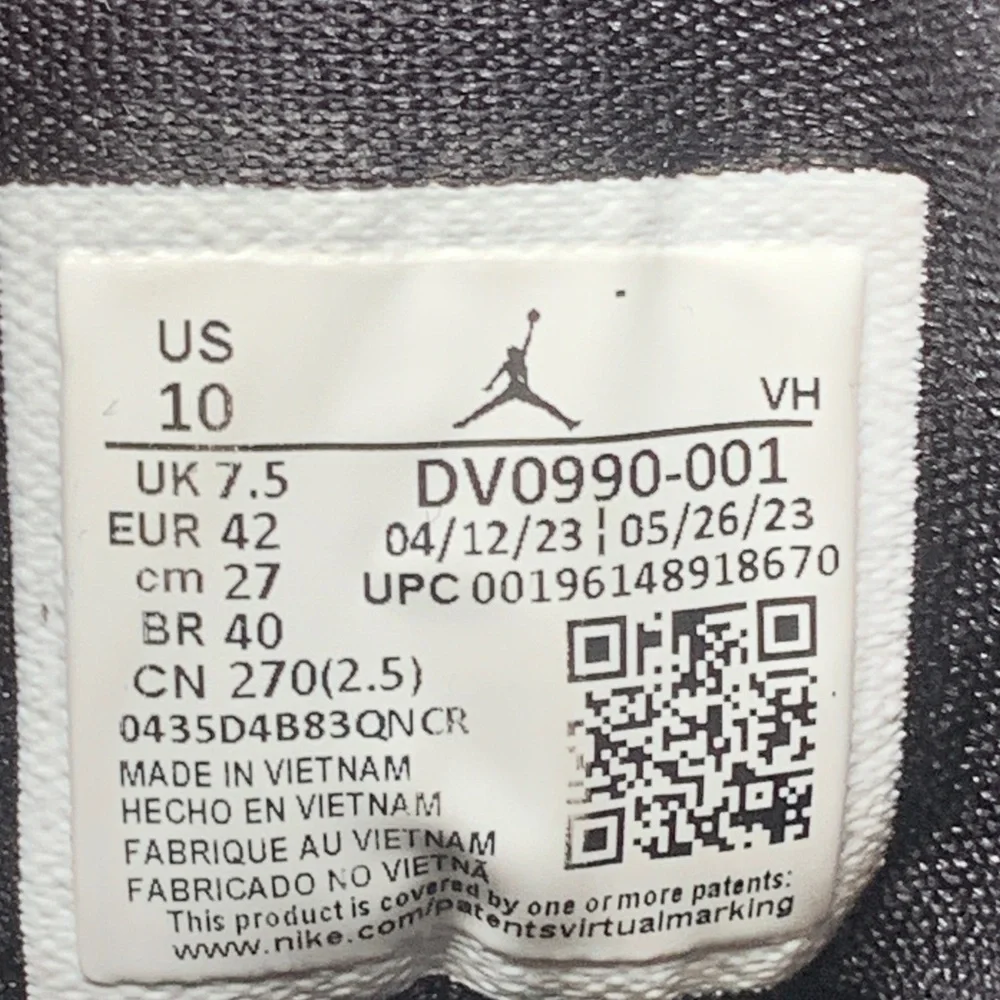 Jordan 1 Low Black White Basketball Shoes DV0990 001 Women’s‎ Sz 10